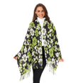 thumbnail image 3 of FORMRS Womens Scarf Winter Soft Long Big Warm Shawls Wrap Tassel Scarves, Green Flower Pattern, 3 of 9
