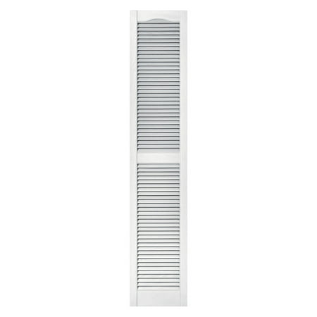 Builders Edge 12W in. Louvered Vinyl Shutter Pair