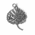 thumbnail image 1 of Sterling Silver 30" 1mm Box Chain 3D Aspen Colorado Tree Leaf Pendant Necklace, 1 of 2