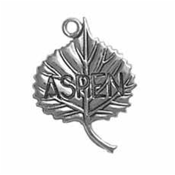 Sterling Silver 16" .8mm Box Chain 3D Aspen Colorado Tree Leaf Pendant Necklace