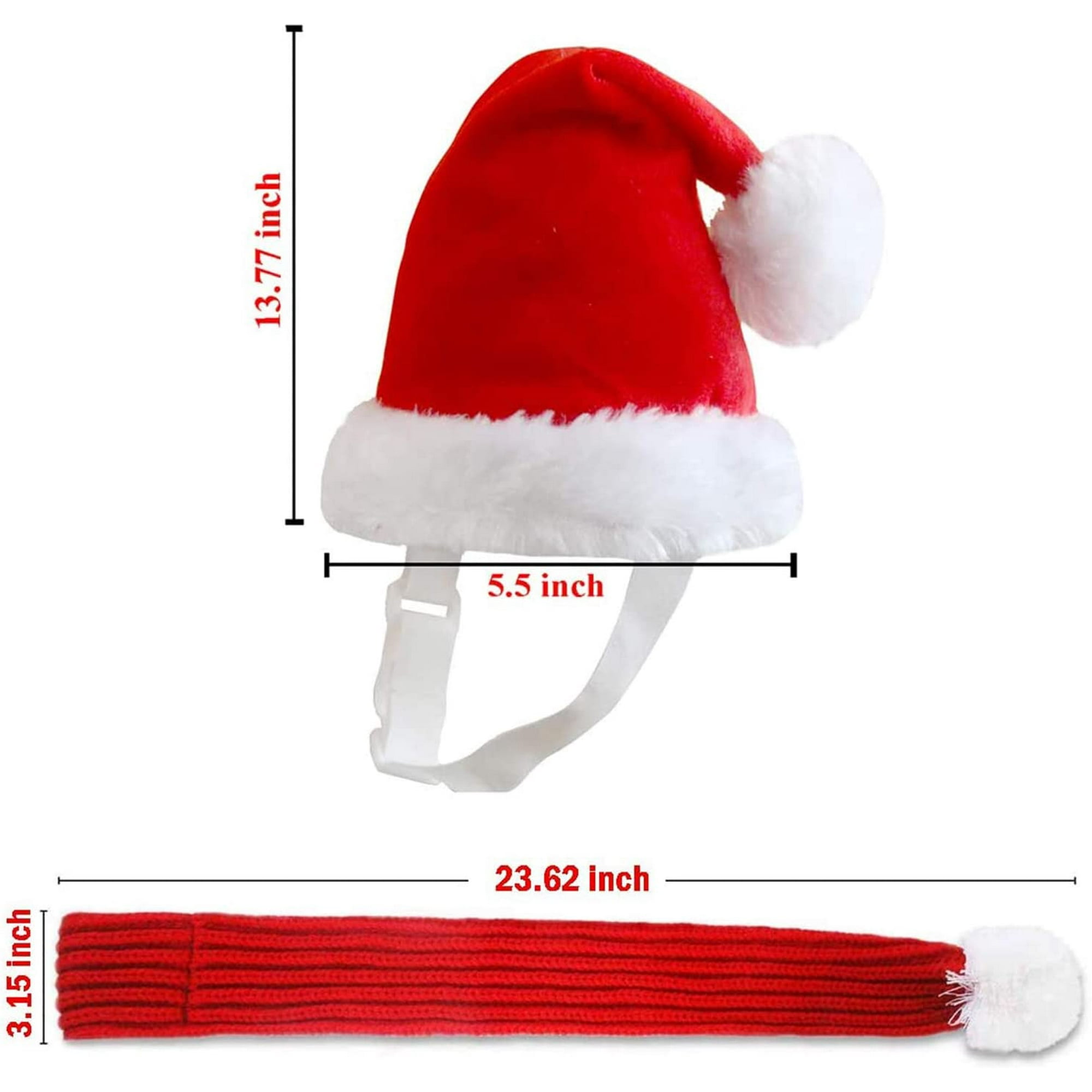 Christmas Dog Santa Hat with Scarf Adjustable Santa Hat for Dog and Xmas Pet Knit Red Scarf with White Pompom Ball Dog Winter Neck Warmer Scarf Christmas Party Dressup Walmart