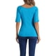 thumbnail image 3 of INSPIRE CHIC Camisetas de Cuello Barco para Mujeres, de Manga Corta, Ajustadas, Suaves, T-Shirt XL Azul Lago, 3 of 6