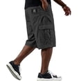 thumbnail image 2 of Dwellite Twill Cargo Shorts for Men Casual Classic Bermuda Shorts with Pockets Drawstring Comfort Big and Tall Pant Black 2XL, 2 of 5