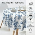 thumbnail image 5 of Navy Blue Vintage Floral Round Tablecloth 70 Inch Chinoiserie Flower Table Cloth Spring Summer Holiday Table Covers Polyester Indoor Outdoor Farmhouse Tablecloth for Kitchen Dining Party Picnic, 5 of 6