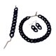 thumbnail image 5 of Conjunto de collar, pulsera y pendientes de cadena gruesa de moda, joyería exagerada, cadena de eslabones de acrílico mate con cierre resistente para Negro, 5 of 9