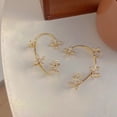 thumbnail image 4 of Héliisoer Femmes Mode Diamant Fleurs Boucles d'Oreilles Clip Boucles d'Oreilles 2PC, 4 of 9