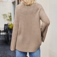 thumbnail image 4 of Duoif Sweaters for Women Trendy Women's Casual Long Sleeve Pullover Sweaters Crew Neck Oversized Ribbed Knit 2025 Fall Winter Sweater Jumper Tops Women's Sweaters Womens Tops Khaki L, 4 of 6