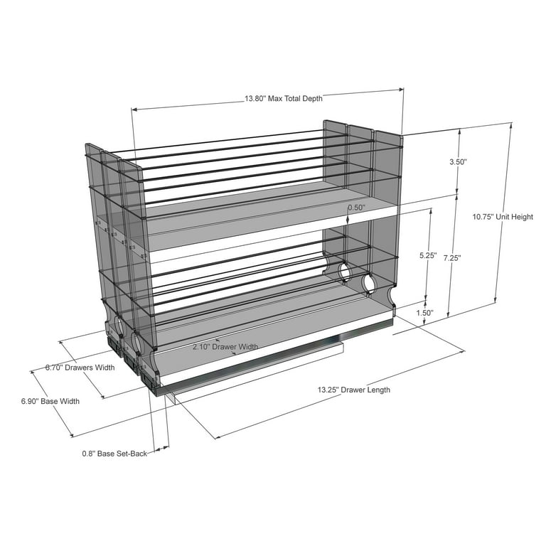 Vertical Spice 10.6 x 6.9 x 5 2-Drawer Cabinet Spice Organizer Rack, Cream,  1 Piece - Harris Teeter