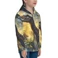 thumbnail image 5 of Pofeuu Sunshine Jungle Dinosaur Print Teenage Zipper Hoodie Sweatshirts Hooded Casual Jackets With Pocket For Boys Girls-Medium, 5 of 6