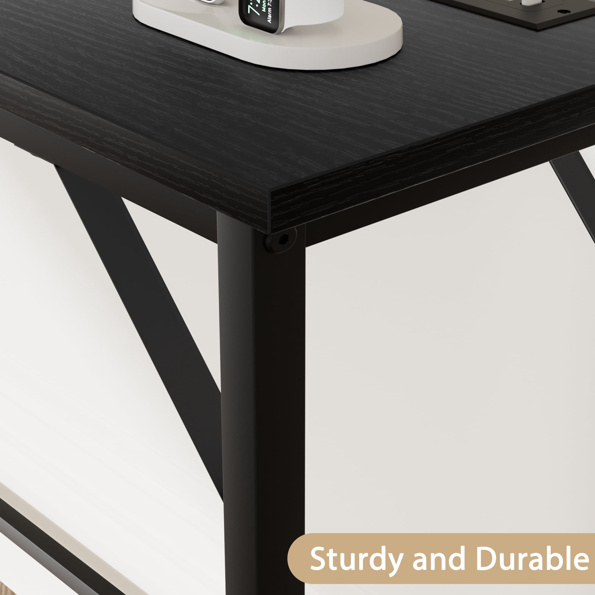 Aoile Narrow Console Table, Sofa Table with Outlets, Behind Couch Table for Living Room, Hallway Table for Entryway (Black)