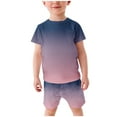 thumbnail image 2 of ibuvkizy Summer Toddler Boys Outfit Sets Clearance Kids Baby Boys Fashion Gradient Short Sleeve Round Neck Tshirt Shorts Outfits Clothes, 2 of 6