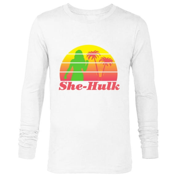 Marvel Studios She-Hulk Palm Tree Silhouette - Long Sleeve T-Shirt for Men - Customized-White