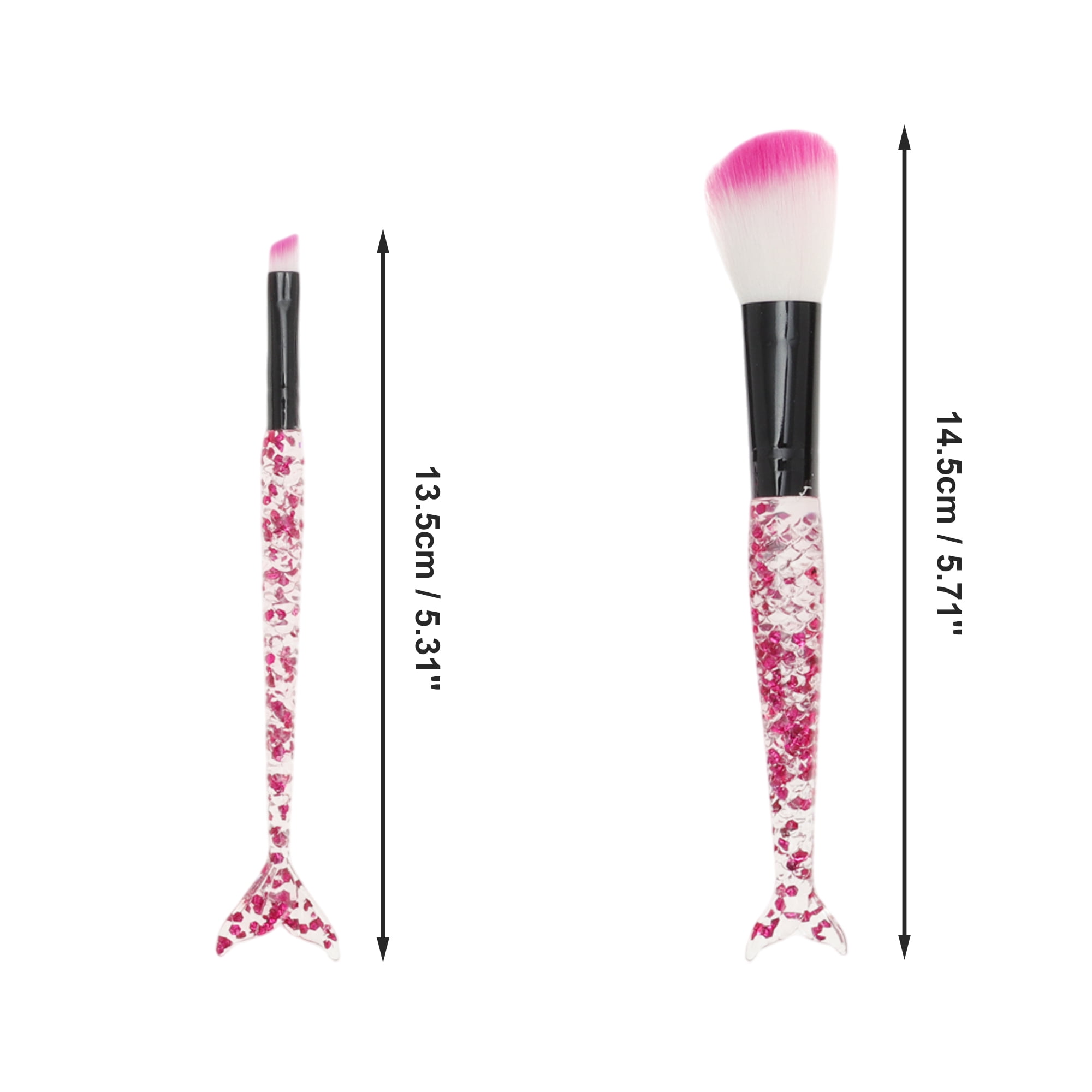 Unique Bargains 10 Pcs Durable Mermaid Makeup Brush Set for Cosmetic Red