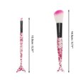 thumbnail image 2 of Unique Bargains 10 Pcs Mermaid Makeup Brush Set for Bathroom Red Plastic Handle Nylon Hair, 2 of 5
