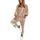 thumbnail image 1 of Women Velour Tracksuits, V Neck Single Row Zipper Casual Autumn Winter Fashionable Women Velour Sweatsuit Long Sleeve For Sports For Shopping For Home, 1 of 5