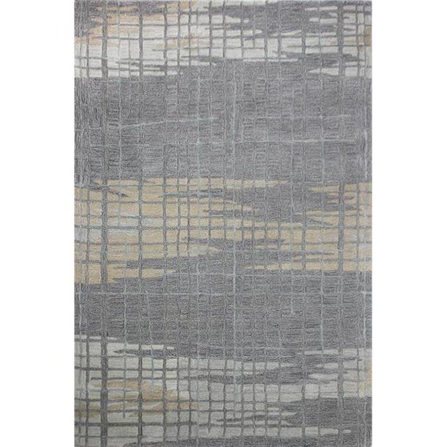 Bashian R129-GY-2.6X8-HG364 2.6 x 8 ft. Greenwich Collection Contemporary Wool & Viscose Hand Tufted Grey Area Rug