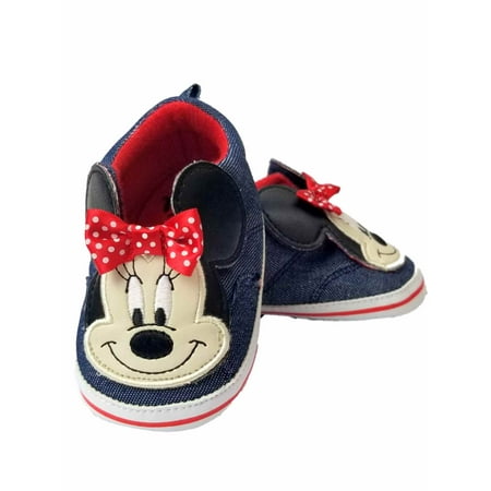 Disney Baby Infant Girls Jean & Red Minnie Mouse Ears Loafer House