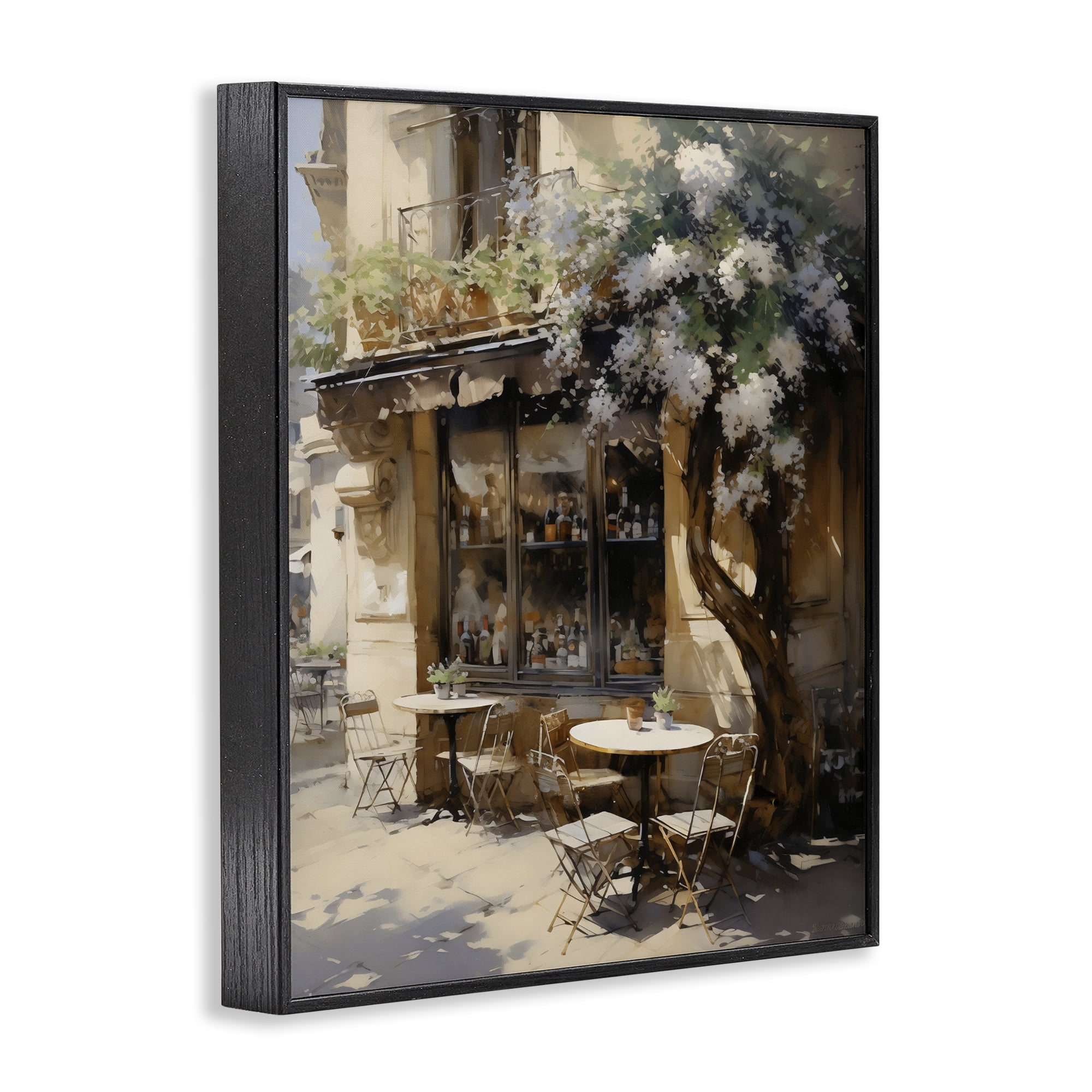 Stupell Industries Sunlit French Cafe Terrace Black Framed Giclee Art, design by Creative Studio