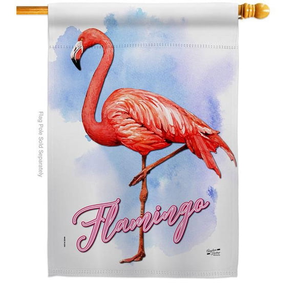 Angeleno Heritage H137342-BO Flamingo Animals Bird 28 x 40 in. Double-Sided Decorative Vertical House Flags for Decoration Banner Garden Yard Gift