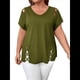 thumbnail image 1 of Blusas Tipo Túnica de Corta para Mujer, con Escote en V Recortado, Elegantes, Informales, Holgadas y Largas Verde Oliva 5XL, 1 of 7