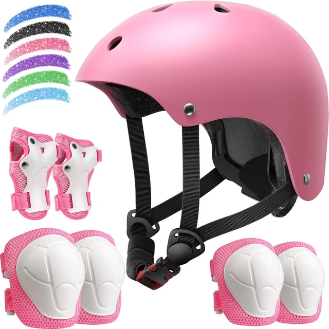 Juego de cascos de bicicleta para niños DARME, ajustables de 3 a 10 años con almohadillas