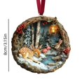 thumbnail image 3 of 2026 Christmas Home Party Decoration Christmas Ornament Flat Acrylic Winter Woodlands Deer And Bunny Snow Forest Hanging Holiday Gift Keepsake Decor For Christmas Tree Wreath, 3 of 7