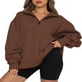 thumbnail image 2 of ‌LYMAYTER Casual Sweatshirt for Women‌‌ Oversized Half Zipper Top Casual Long Sleeve Solid Sweatsuit S-3XL, 2 of 10