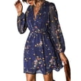 thumbnail image 3 of Vestido de mujer con escote en V, aspecto cruzado, estampado floral, vestidos casuales, 3 of 6