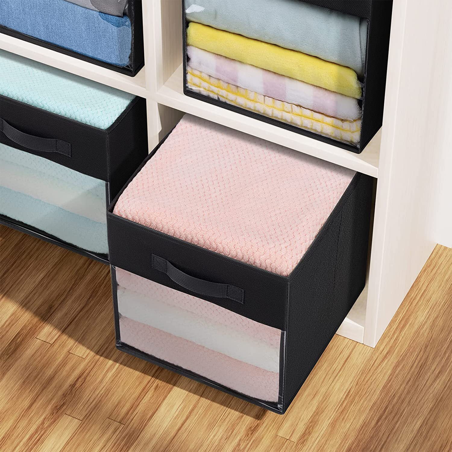 Inbox Zero Blush Linen Cube Organizer Shelf With 6 Storage Bins – Strong  Durable Foldable Shelf – Kid Toy Clothes Towels Cubby – Collapsible Bedroom  Fabric Shelves And Cubes & Reviews