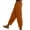 Orange, variant on YUGYXL Women's Linen Tapered Pants Trendy Side Button Long Pants Stretch Waist Trousers with Pockets Beige XXL