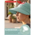thumbnail image 6 of Deago Sun Hats for Women Outdoor UV Protection Wide Brim Sun Hat Foldable Summer Ponytail Cap Convertible Zip-Off Beach Hat Visor (Green), 6 of 9