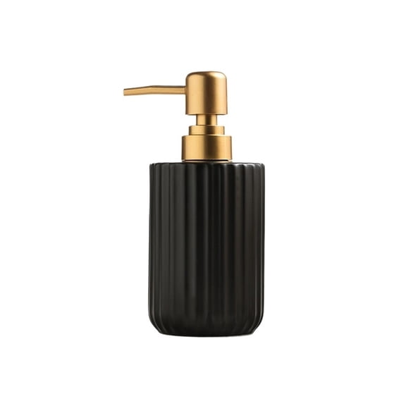 Ceramic Striped Soap Dispenser Hotel Club Lotion Press Pump Bottle Bathroom Supplies
