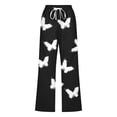thumbnail image 4 of YDLCAFD Women's Spring And Summer Printed Lace Up Pocket Loose Wide Legged Capris (5), 4 of 4