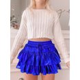 thumbnail image 4 of Rdhnmea Women's Fashion Mini Skirts Metallic Drawstring High Waist Skirts, 4 of 9