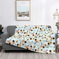 thumbnail image 2 of Yiaed Submarine With Fishes Undersea Print Blanket Throw Blanket Soft Cozy Flannel Blanket for Home Bed Sofa Couch Chair-50"x40", 2 of 6