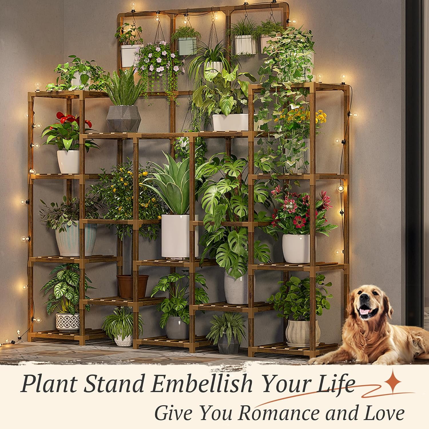 63''H Plant Stand Indoor Tall Plant Stands Outdoor with 7 Tiers