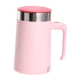 thumbnail image 3 of Vaso mezclador eléctrico de acero inoxidable, botella mezcladora de proteínas eléctrica automezcladora rosa, 3 of 9