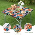 thumbnail image 4 of Square Tablecloth with Floral Design and Elastic Hem, Durable Polyester for Dining Room or Balcony, 34x34 Inch, 4 of 6