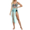 thumbnail image 2 of VISgogo - Bikini para mujer, sin mangas, para playa, con borlas caladas, vestido de verano VISgogo  moda, 2 of 7