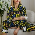 thumbnail image 6 of Honeii Rock Your Socks print Women's Pajama Sets Long Sleeve Button Down Sleepwear Nightwear Soft Pjs Lounge Sets-X-Large, 6 of 7