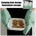 thumbnail image 4 of Heat Resistant Oven Mitts Pair, 10.24x7.48 Inch Microwave Safe Grilling Gloves, Thermal Insulation for Baking Cooking, Non-Slip Grip, Durable Fabric, Green - Machine Washable Green, 4 of 6