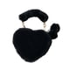 thumbnail image 2 of Bolso de mano de piel sintética con asa superior, suave, informal, con forma de corazón, para mujer Negro, 2 of 5
