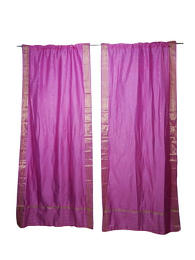 Mogul 2 Pink Curtains Rod Pocket Sari Curtains Panels Boho Indi Gypsy Home Decor Interiors 96 inch
