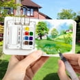 thumbnail image 5 of CCOCC Mini Water Color Paint Travel Set,Watercolors Miniature Pocket Tiny Small Compact Palette Painting Travel Kit with Sketchbook&Acrylic 8 Grid Paint Box, 5 of 7