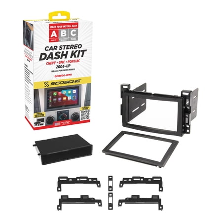 Scosche Double or Single DIN Dash Kit Compatible w/ ‘04-23 Buick/Chevy/GMC/Hummer/Saturn/Suzuki Cars & Trucks