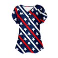 thumbnail image 4 of Top de Verano de las Mujeres Árbol Impresión V-Cuello Casual Manga Corta, Tops Cortos para las Mujeres, 4 of 8