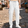 thumbnail image 4 of Mens Cargo Sweatpants Open Bottom Baggy Loose Fleece Sweat Pants Casual Heavyweight Hiking Pants With Pockets, 4 of 5