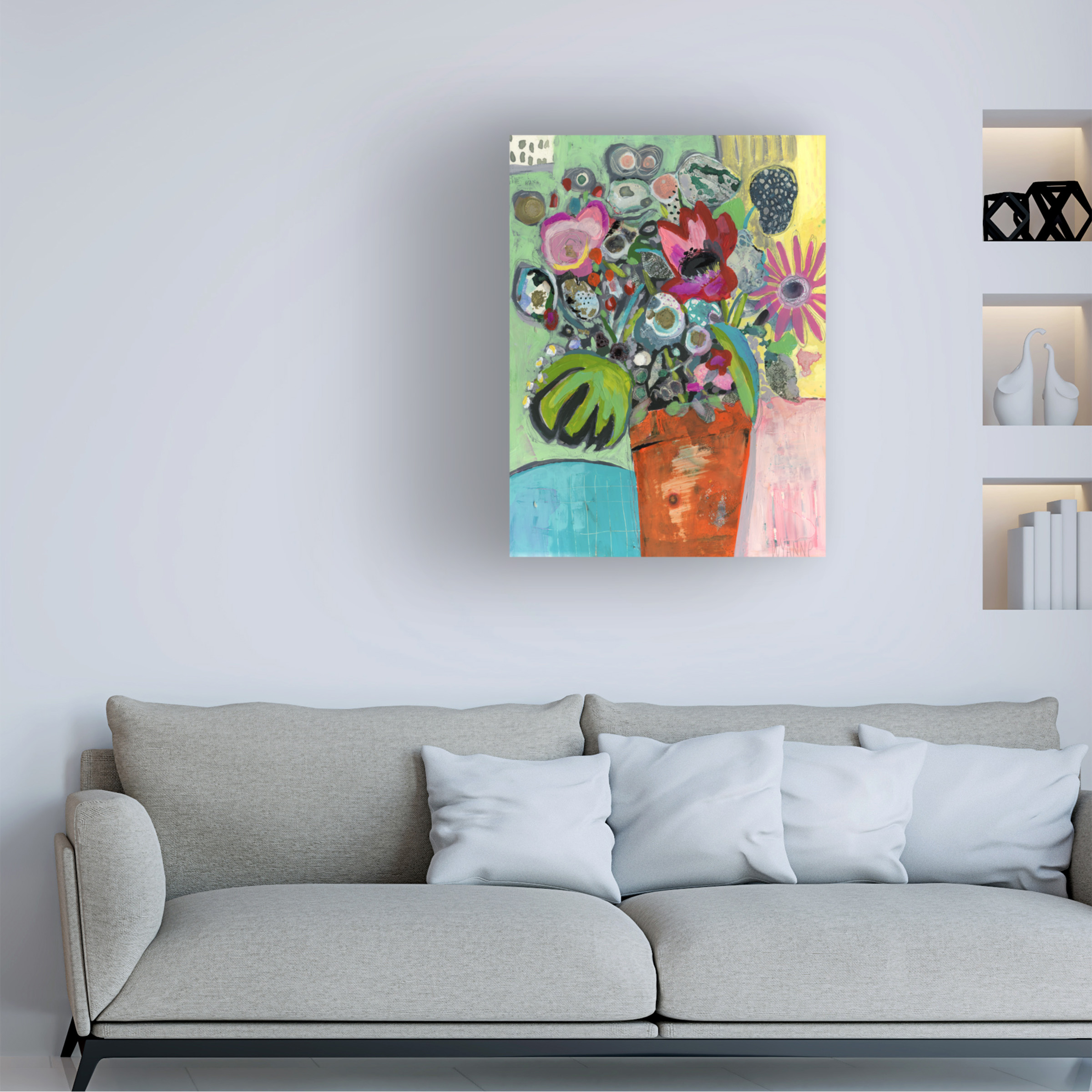 Trademark Fine Art 'French Flowers' Canvas Art by Wyanne