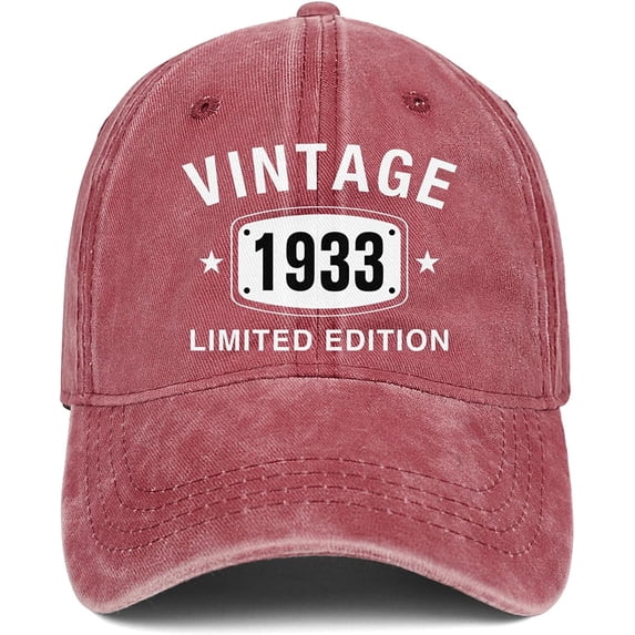 90th Birthday Gifts for Men Women Hats Vintage 1933 Gift Ideas Embroidered Baseball Cap