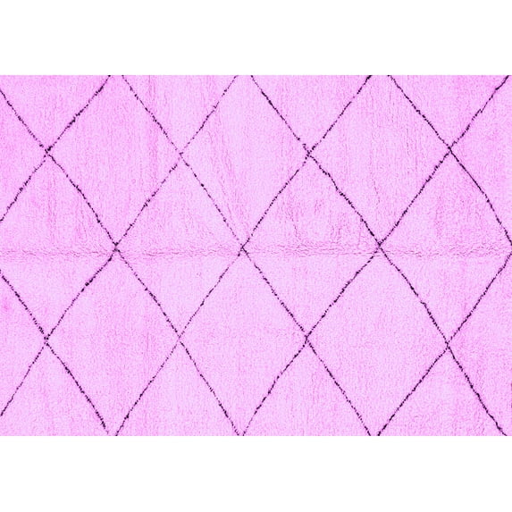 Ahgly Company Machine Washable Indoor Rectangle Solid Purple Modern Area Rugs, 6' x 9'